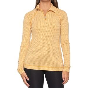 Smartwool Classic Thermal Merino 250 Base Layer 1/4 Zip Top Yellow Honey Sz 1X